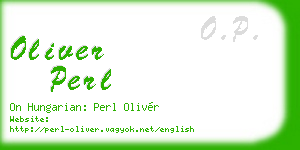 oliver perl business card
